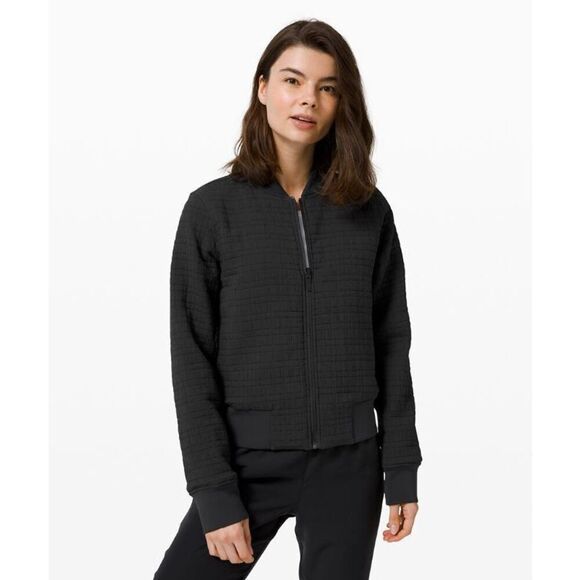 Lululemon Serene Travels Bomber size 8 Black Athletic Reversible - Picture 1 of 15